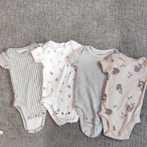 Carter's Baby Bodysuit Set - Pink, Gray, Cream